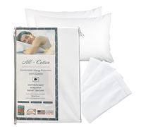 National Allergy Federa per cuscino in 100% cotone di alta qualità, con cerniera, per letto matrimoniale, confezione da 2, 300 fili, ipoallergenica, con cerniera, federa traspirante