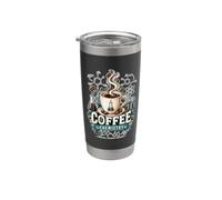 National Coffee Day - Funny But First Coffee Lover Bicchiere termico in acciaio inox doppia parete