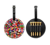 National Flag Collection - Borsa portaoggetti per tee da golf, facile da trasportare e più efficiente nel giocare a golf, colore: Nero
