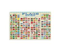 National Flags of the World Canvas Wall Art Poster for Classroom Decor School Playroom Educational Geography Kids Learning Print(Unframed,16x24inch(40x60cm))