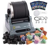 National Geographic Hobby Rock Tumbler Kit - Lucidatrice per roccia per bambini e adulti, durevole barilotto a riduzione del rumore, rocce, grana e nuova gemma schiuma