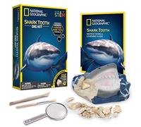 National Geographic Bandai Kit di ispezione. 3 fossili di Denti di squalo da estrarre. Gioco scientifico educativo. STEM - JM00604