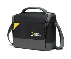 National Geographic Borsa a Tracolla Piccola, per Fotocamera DSLR e Mirrorless con Obbiettivo e Accessori, Batterie, Cavi, Borsa Regolabile, Ultraleggera, NG E1 2360, Nero, Esclusiva Amazon