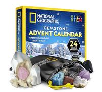 National Geographic Calendario dell'Avvento con gemma, calendario dell'Avvento per bambini, con 24 pietre preziose da aprire quotidianamente, calendario dell'Avvento per bambini, set completo di gemme