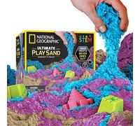 NATIONAL GEOGRAPHIC - Confezione combinata di sabbia da gioco da 6 libbre - 2 libbre ciascuna di sabbia blu, viola e naturale con stampi a forma