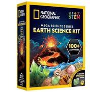 NATIONAL GEOGRAPHIC Earth Science Kit - Oltre 15 Esperimenti Scientifici e Attività STEM per Bambini, con Kit di Cristalli e Vulcano Scientifico