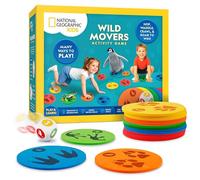 National Geographic Kids Wild Movers - Gioco di attività per bambini | Gioco di movimento animale, dadi e atterraggio, 4 modi di giocare, gioco prescolare attivo, giocare e imparare carte, età 3+