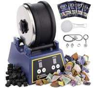 National Geographic Kit di bilanciere roches - grande capacità di 1,36 kg, 1,36 kg di pietre preziose grezze, 4 grani di lucidatura, fermagli per gioielli, un kit scientifico ed educativo STEM