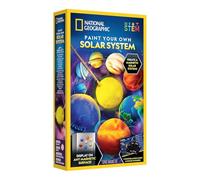 National Geographic - Kit per dipingere il proprio sistema solare per bambini, magneti 3D con pianeta e sole, attività fai da te con vernici, pennelli, carte costellazioni, istruzioni e poster di