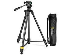 NATIONAL GEOGRAPHIC Kit treppiede fotografico con monopiede, borsa per il trasporto, testa a 3 vie, sgancio rapido, gambe a 3 sezioni, serratura a leva, colonna centrale con ingranaggio, carico fino a