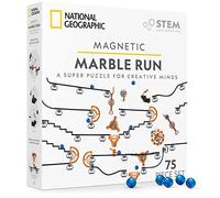 NATIONAL GEOGRAPHIC STEM Project - Set da 75 pezzi per costruire un labirinto di marmo, per bambini e adulti, con binario magnetico, trucchi e biglie