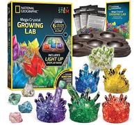 NATIONAL GEOGRAPHIC Mega Crystal Growing Lab - Grow 6 Vibrant Crystals Fast (3-4 Days), with Light-Up Display Stand, Learning Guide, & 4 Genuine Crystal Specimens, an Amazon Exclusive Science Kit
