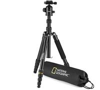 National Geographic NGTR002T - Travel Kit Treppiede con Monopiede, Alluminio, Gambe 5 Sezioni, Twist Lock, Sacca Trasporto, Carico Fino a 8 kg, Testa a Sfera, Sgancio Rapido, Nero [Esclusiva Amazon]