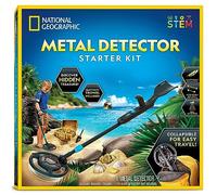NATIONAL GEOGRAPHIC Starter Metal Detector Kit per bambini - Metal Detector per bambini con bobina e cazzuola impermeabile da 18,8 cm, rilevatore di oro leggero, rilevatore di metalli da spiaggia,