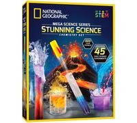 NATIONAL GEOGRAPHIC Stunning Chemistry Set - Mega Science Kit con 45 esperimenti facili - Crea un vulcano e lancia un razzo Progetti STEM per