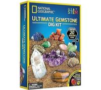 National Geographic Ultimate Gemstone Dig Kit - Affascinante kit di scavo di gemme per bambini con 20 autentiche pietre preziose e cristalli, kit scientifici educativi STEM regalo per ragazzi e