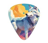 National Geographic Wolf Wzywhj Prints - Plettri per chitarra addominale, 12 pezzi, con impugnatura facile, per basso, ukulele, chitarra acustica o elettrica
