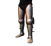 NATIONAL HANDICRAFT Set di armature medievali da cavaliere a lunghezza intera, in acciaio, con ginocchiere, colore argento