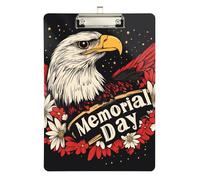 National Memorial Day Bird portablocco con grande clip trasparente per polizia, ufficio, infermiere, allenatori di calcio, dimensioni 9 x 12