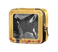 National Memorial Day Soldato con pistola giallo trasparente borsa trucco borsa organizer portatile trucco organizzatore per il volo