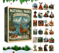 National Parks Advent Calendar 2025 - 24 Day Christmas Countdown Calendar with Collectible Ornaments of USA Parks Wildlife & Landscapes, Unique Gift for Nature Travel Lovers