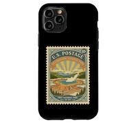 National Parks Bucket List Vintage Francobolli Camp Yellowstone Custodia per iPhone 11 Pro
