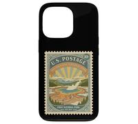 National Parks Bucket List Vintage Francobolli Camp Yellowstone Custodia per iPhone 13 Pro
