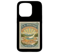 National Parks Bucket List Vintage Francobolli Camp Yellowstone Custodia per iPhone 15 Pro