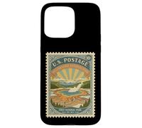 National Parks Bucket List Vintage Francobolli Camp Yellowstone Custodia per iPhone 15 Pro Max