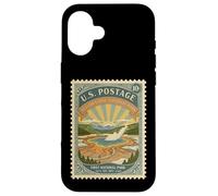 National Parks Bucket List Vintage Francobolli Camp Yellowstone Custodia per iPhone 16