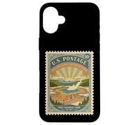 National Parks Bucket List Vintage Francobolli Camp Yellowstone Custodia per iPhone 16 Plus