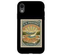 National Parks Bucket List Vintage Francobolli Camp Yellowstone Custodia per iPhone XR
