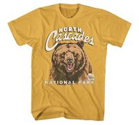 National Parks North Cascades Grizzly T-Shirt Uomo Ginger Manica Corta