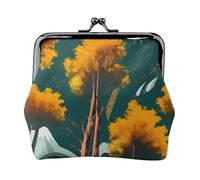 National Parks Sunshine Trees Stampato Microfibra PU Portafoglio in Pelle Kiss Lock Mini Pouch per Rossetto Key Change Organizzazione