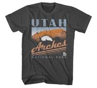 National Parks - Utah Archi - Grigio Stampa Frontale Corto Manica Tinta Unita Da