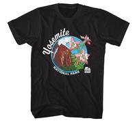 National Parks - Yosemite Aquilegia - Manica Corta Nero Adulto T-Shirt