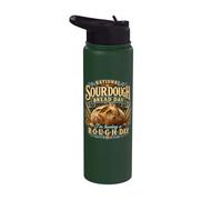 National Sourdough Bread Day Rough Day Baker Pun Stainless Steel Insulated Water Bottle