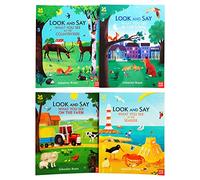 National Trust Look and Say 4 Books Children's Collection Set (Farm, Countryside, Seaside & Town)