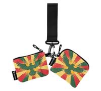 National Vietnam Guerra Veterani Day Army bird 2 Custodie per carte da donna Portamonete sottile portatile portamonete borsa portafoglio con tasca con cerniera per uomini donne 2 pezzi, Multicolore