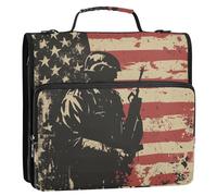 National Vietnam Guerra Veterans Day Army Soldato con la pistola 3 anelli raccoglitore cerniera con tracolla multi-tasca portafoglio raccoglitore per la scuola media