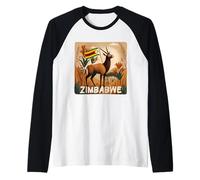 National Zimbabwe Animal Look per Adulti e Bambini Maglia con Maniche Raglan