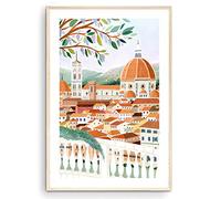 Nationcog Stampa artistica di Firenze, Cattedrale di Santa Maria del Fiore, arte da parete italiana, regalo di viaggio, poster di viaggio, stampa Europa, stampa Toscana, inaugurazione della casa