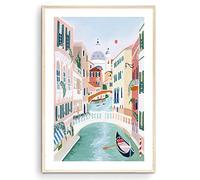 Nationcog Stampa artistica Venezia, Venezia Italia, pittura di Venezia, regalo di viaggio, poster di viaggio, fidanzamento, matrimonio, anniversario, regalo di inaugurazione della casa (senza cornice)