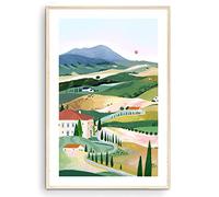 Nationcog Tuscany Art Print, Stampa artistica italiana, Val d'Orcia, regalo di viaggio, poster da viaggio, arte murale Toscana, regalo di viaggio, decorazione per la casa, inaugurazione della casa