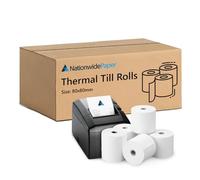 Nationwide Paper Rotolo di carta termica di alta qualità per scontrini di cassa, 80 x 80 mm, per stampante EPOS, terminale POS, registratore di cassa, confezione da 40