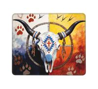 Native American Art Medicine Wheel Bison Mouse Pad Durevoli Mousepad Piccolo Tappetino Scrivania per Laptop Computer Casa 25X30Cm