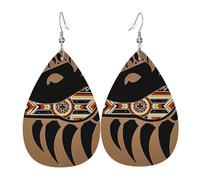 Native American Bear Head And Claw Orecchini In Pelle A Goccia Per Donne Innovativi Orecchini In Pelle Penzolare Eleganti Ciondolo Con Pendente A Goccia Per Feste Appuntamenti Balli