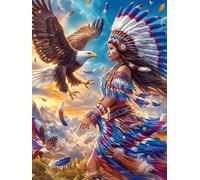 Native American Eagle And Wolf Scene Puzzle 500 Pezzi Sfida Impossibile Difficile Wildlife Pet Rompicapo Per Adulti Amanti Del Puzzle Rilassamento E Stimolo Intellettuale Regalo Lui 500 PCS
