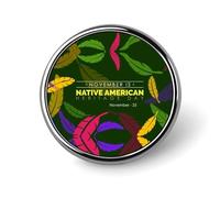 Native American Heritage Month Indigenous Pride Badge Pin Brooches for Backpack Cloths Hats Button Pins Decor, Circular