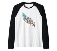 Native American Indian Feather Stelle Colorate, Space Galaxy Maglia con Maniche Raglan
